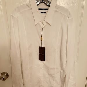 NWT! Gucci men’s white shirts slim fit 17.5